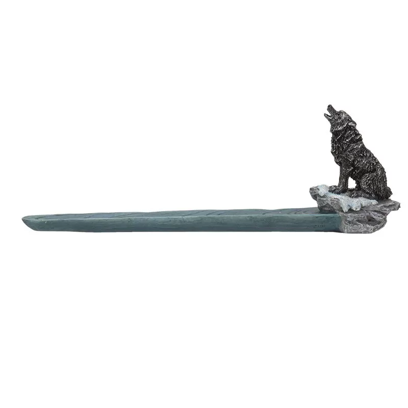 10.8" Grey Wolf Stick Incense Burner