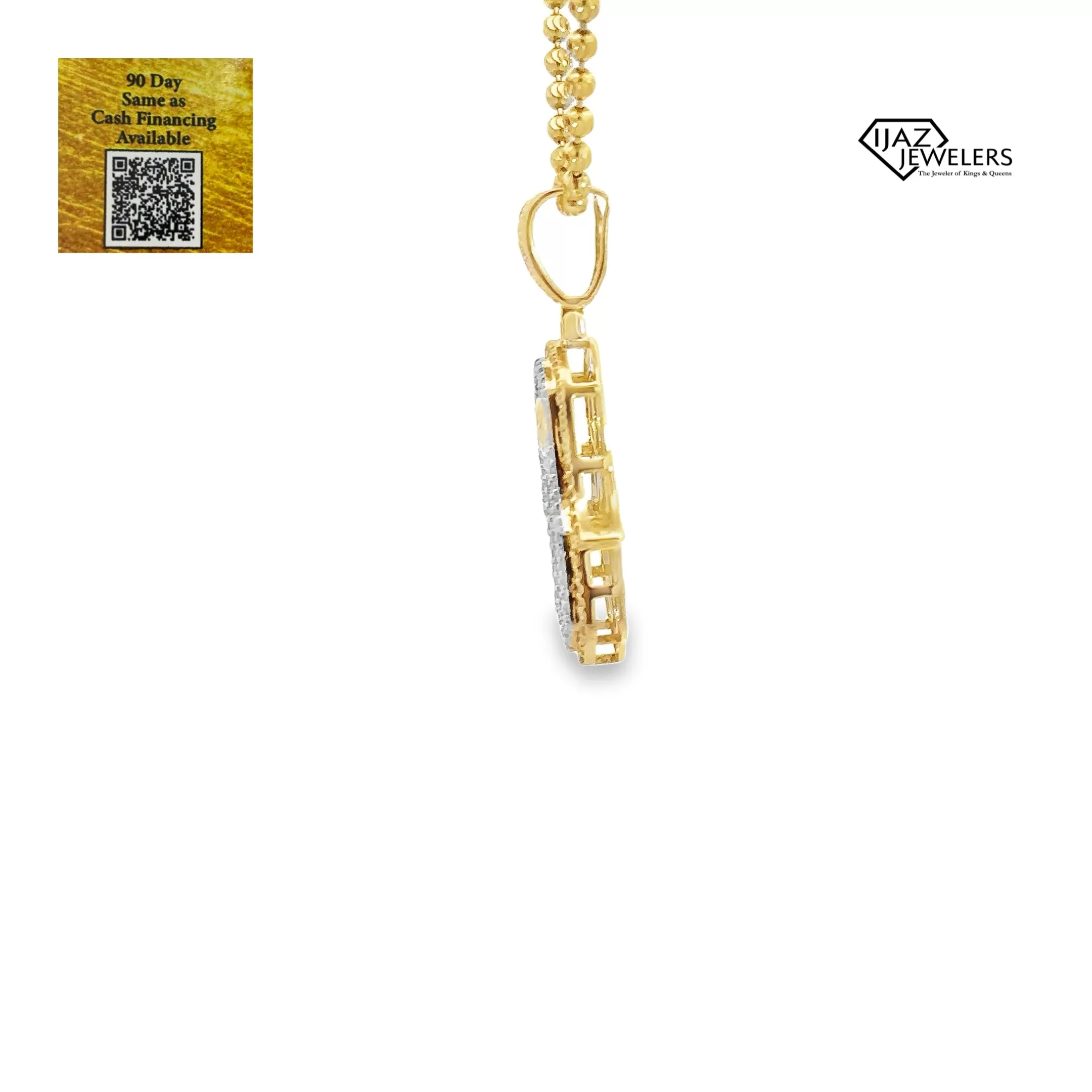 10K Gold Two Tone 0.46 CTW Diamond Hamsa Hand Charm