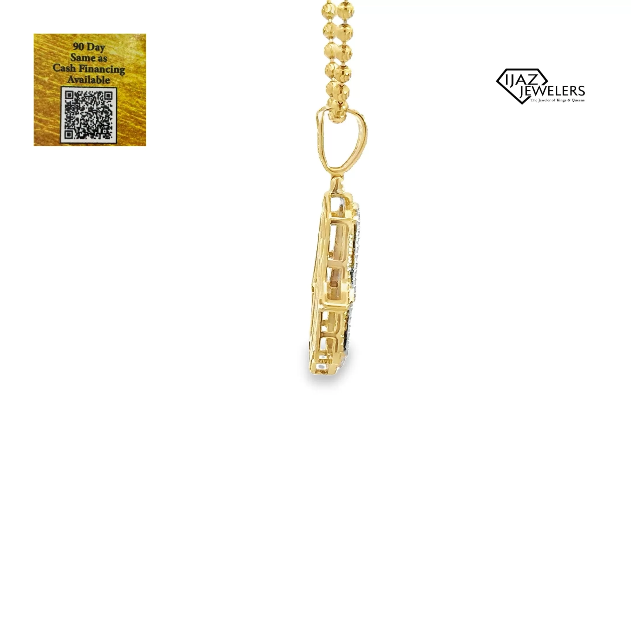 10K Gold Two Tone 0.46 CTW Diamond Hamsa Hand Charm