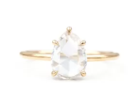 1.16-Carat Rose Cut Pear Diamond Solitaire