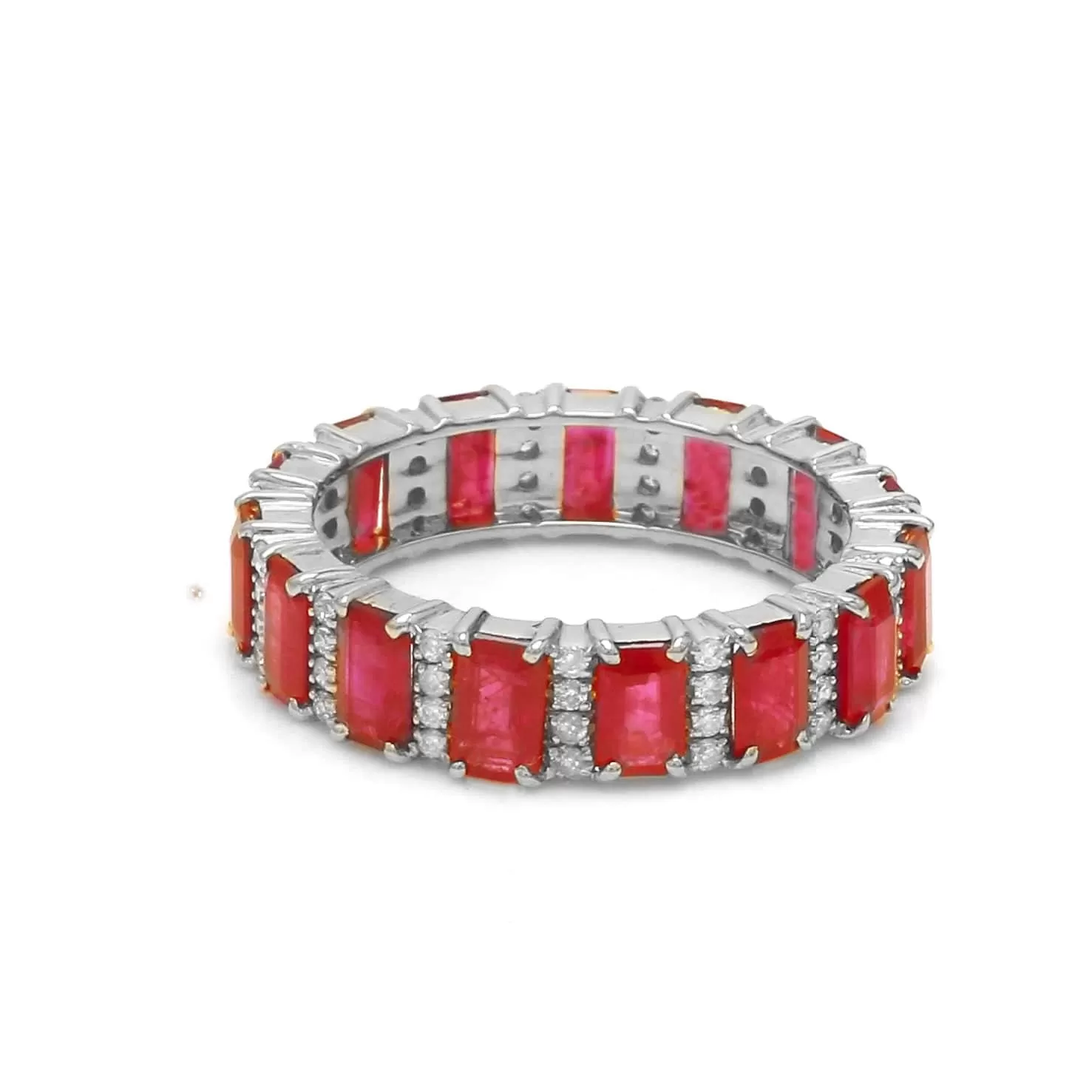 14K & 18K Gold Ruby and Diamond Eternity Band