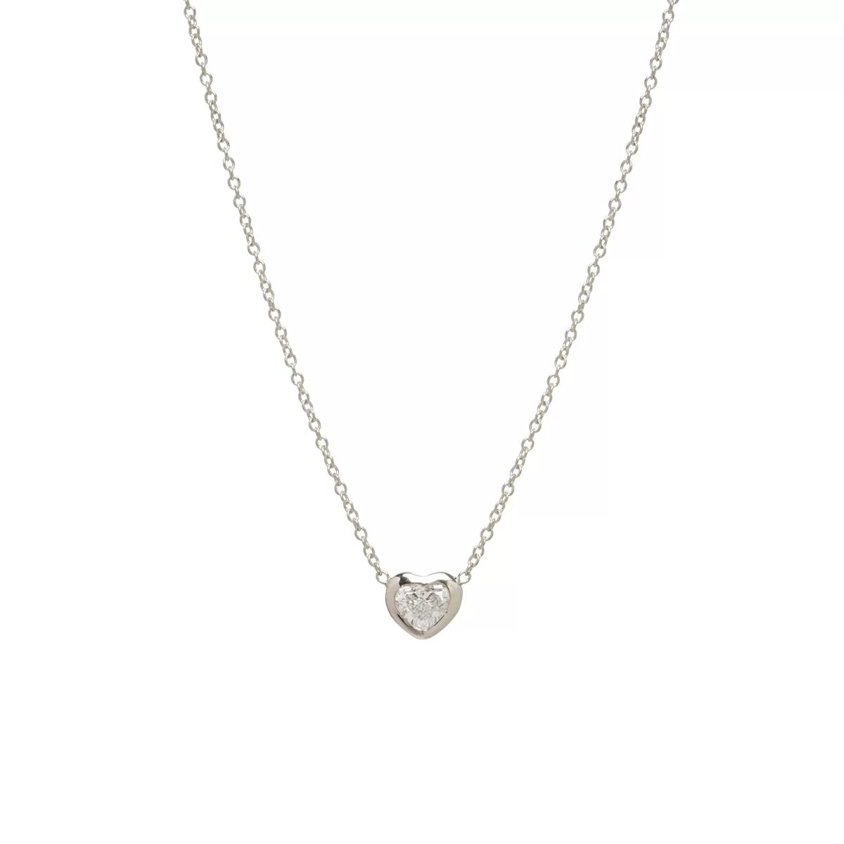 14k Floating Heart Shaped Diamond Necklace