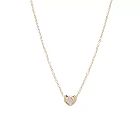 14k Floating Heart Shaped Diamond Necklace