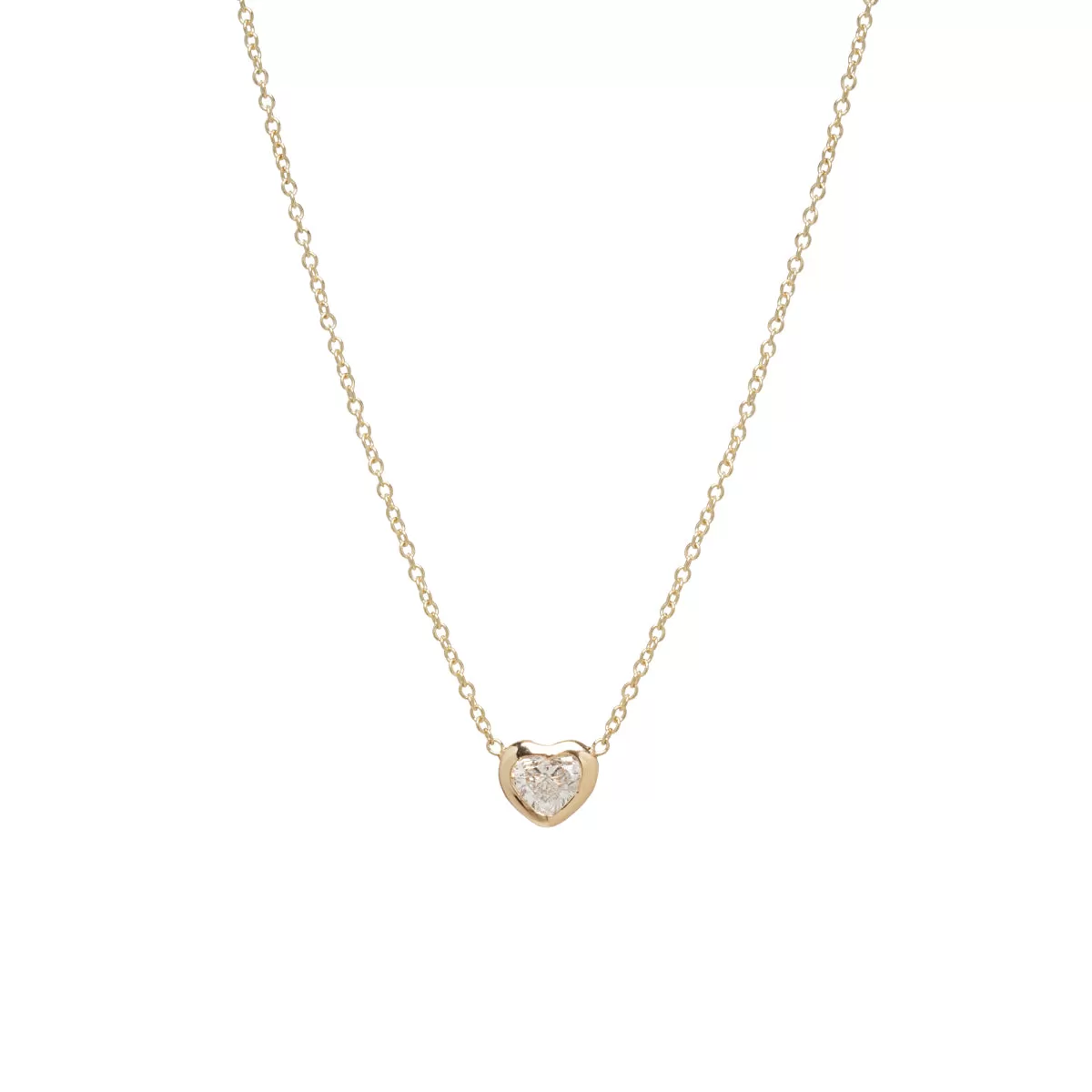 14k Floating Heart Shaped Diamond Necklace