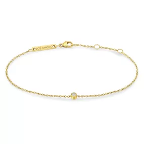 14k Single Diamond Bezel Bracelet