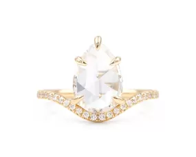 1.66-Carat Rose Cut Pear Ring