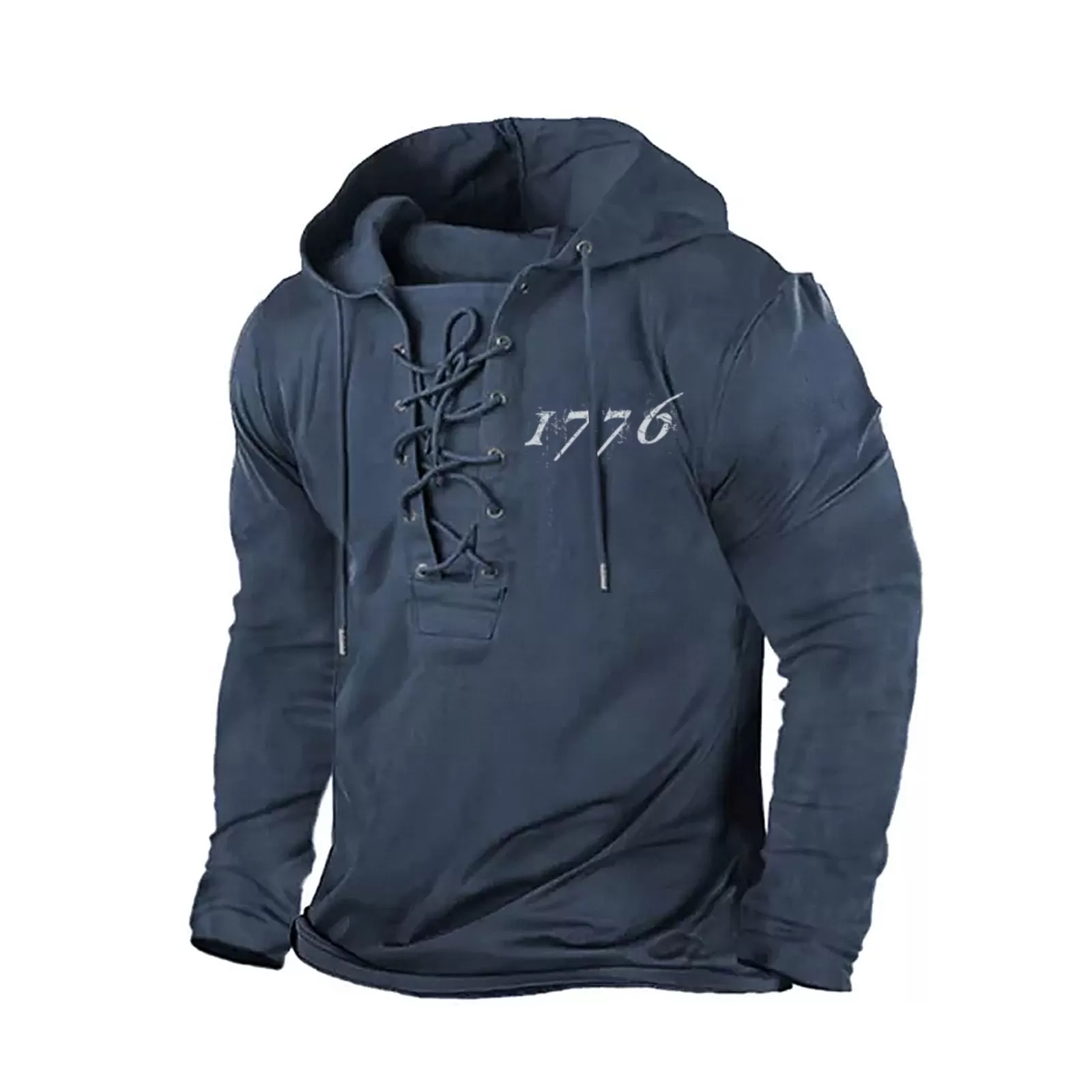 1776  BANDAGE GRAPHIC PULLOVER COTTON HOODIE