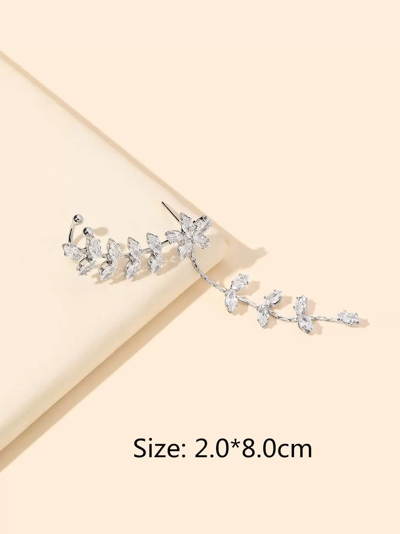 1pc Cubic Zirconia Flower Decor Drop Earring