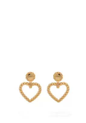 24Kae Love Heart Earrings, Gold