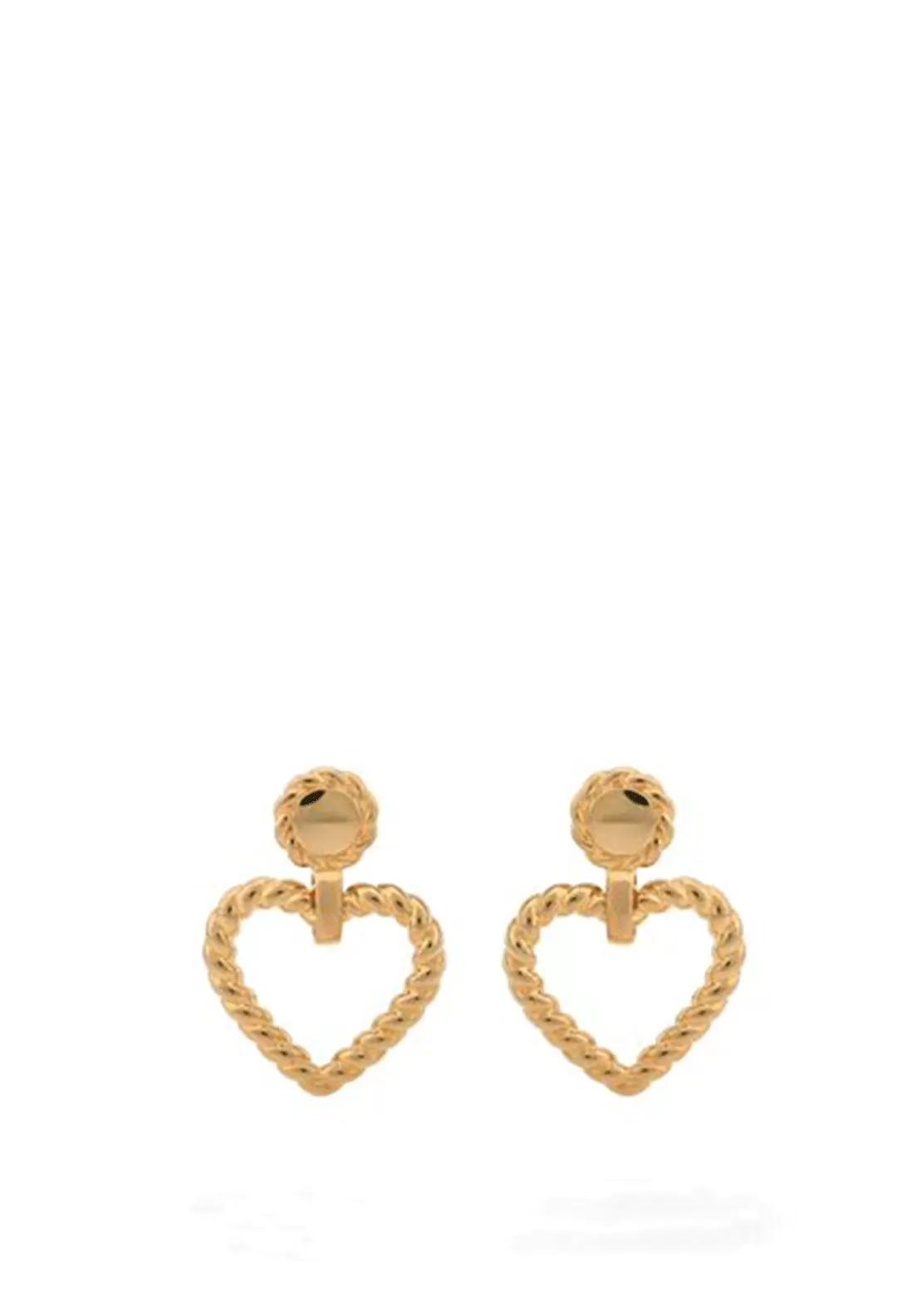 24Kae Love Heart Earrings, Gold