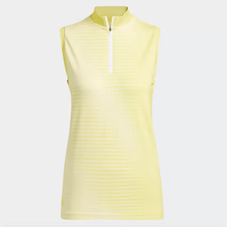 Adidas Ladies Primeknit Sleeveless Golf Polo Shirt - Yellow