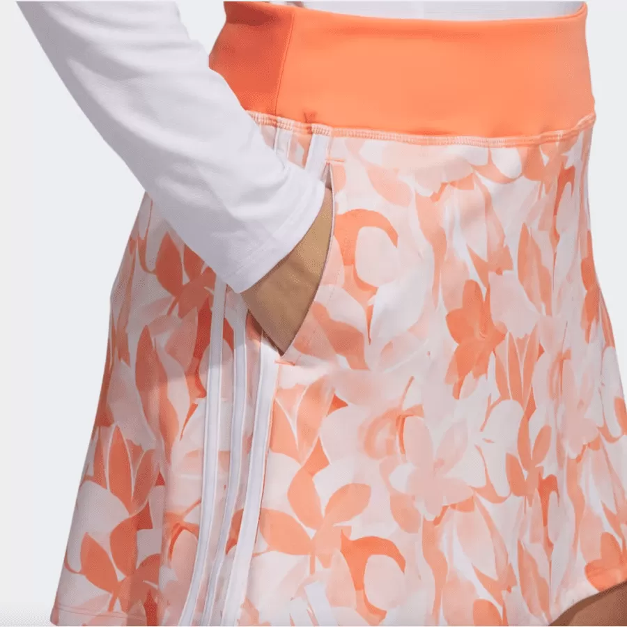 Adidas Orange Floral 15-Inch Golf Skort