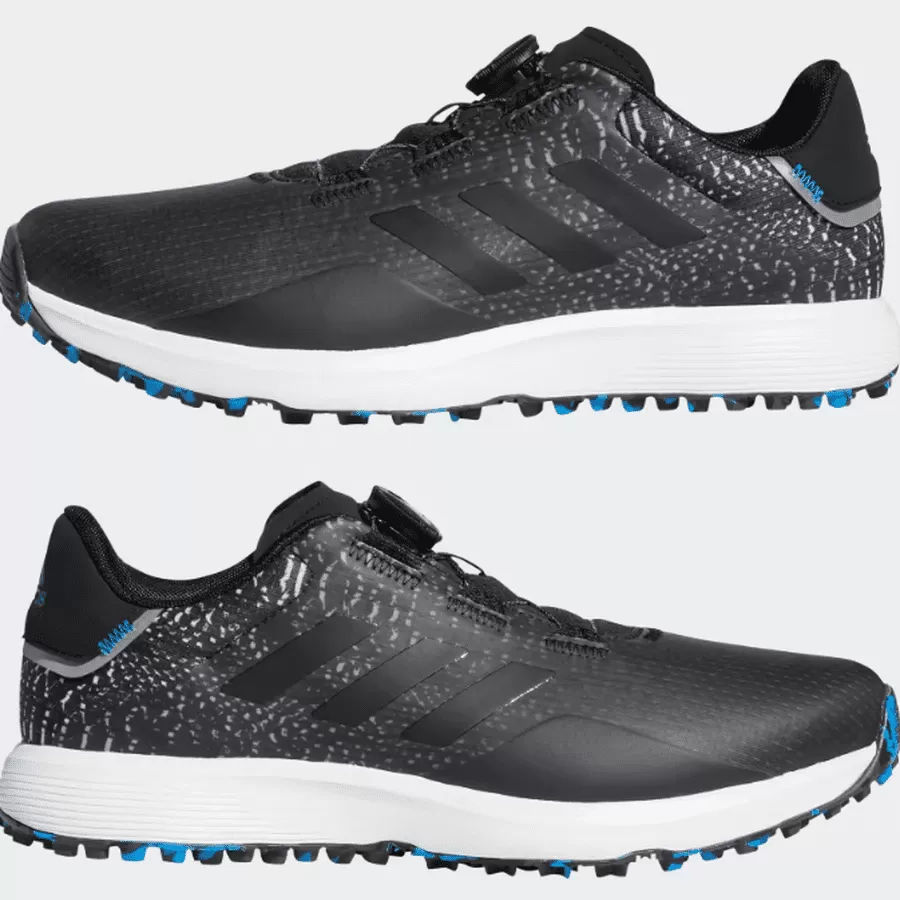 Adidas S2G BOA Wide Men's Spikeless Golf Shoes - Black