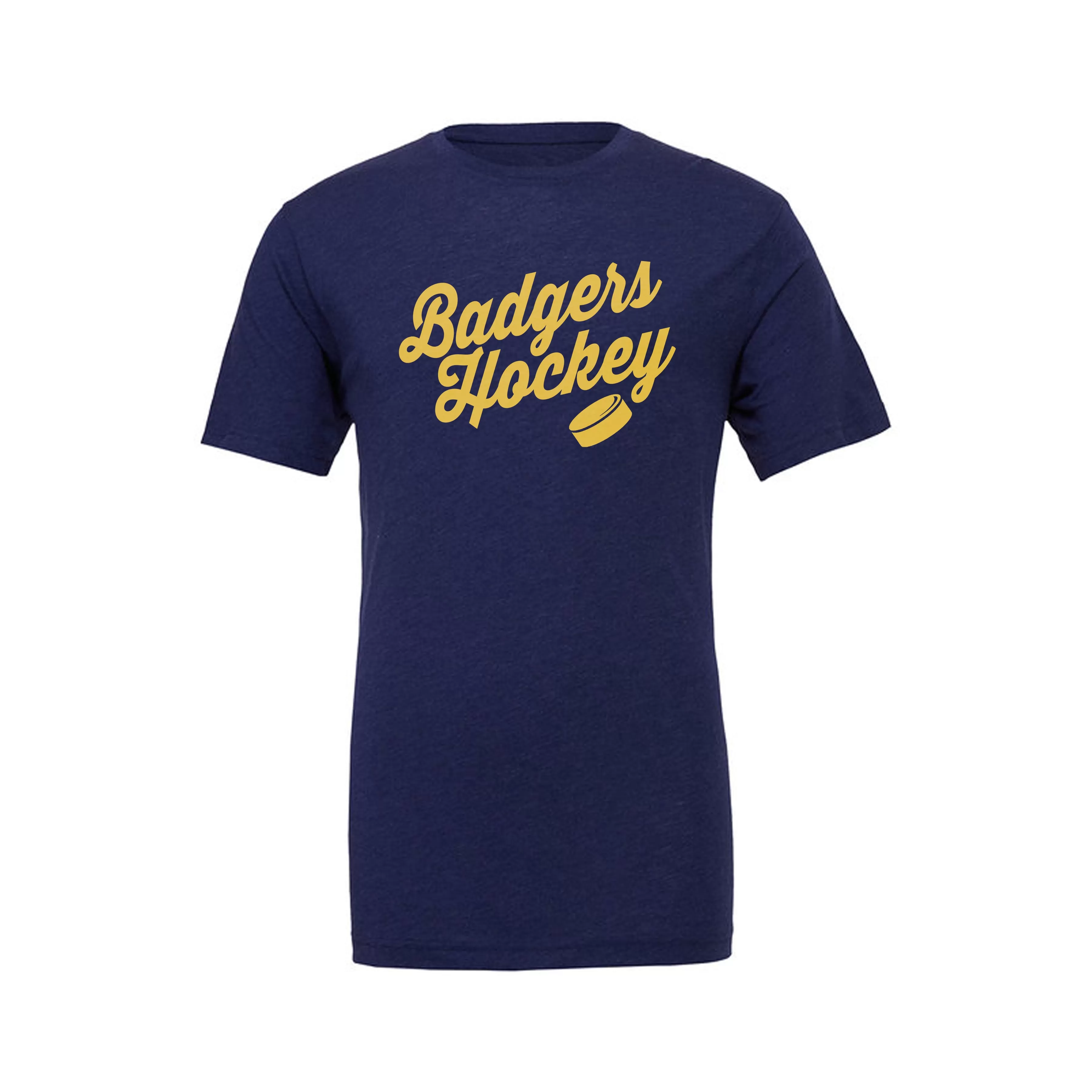 Adult Badgers Hockey Super Soft Navy Tee