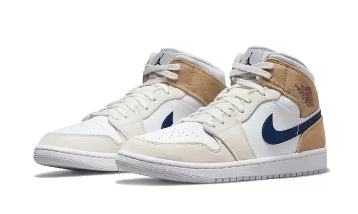 Air Jordan 1 Mid Tan Suede Navy