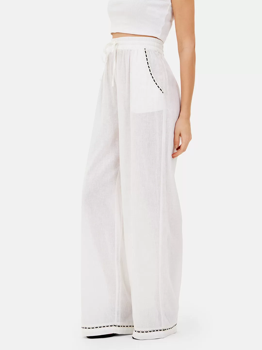 Alice Pull-On Linen Blend Trousers