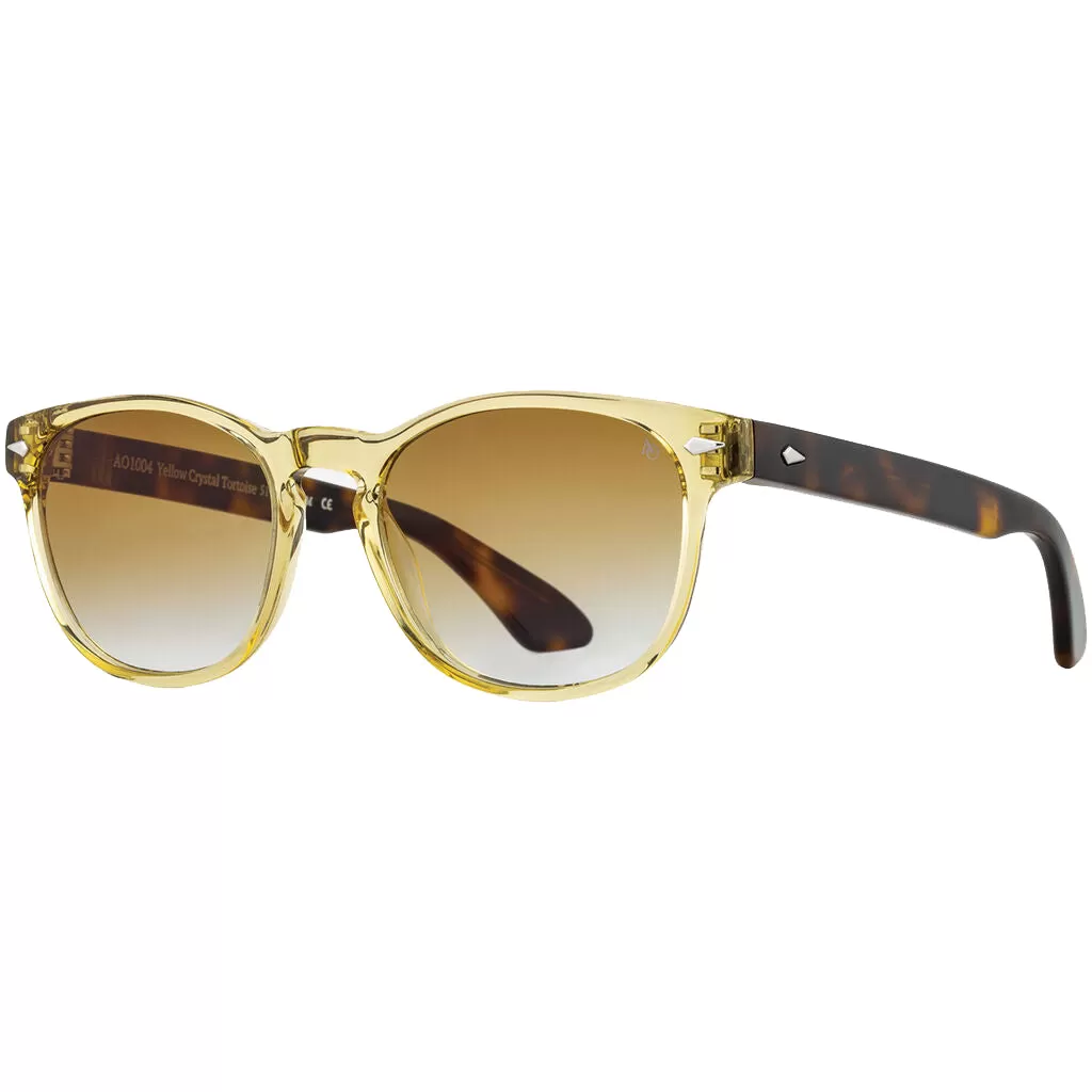 American Optical AO-1004 Sunglasses | Yellow Crystal Tortoise/Brown Gradient Nylon