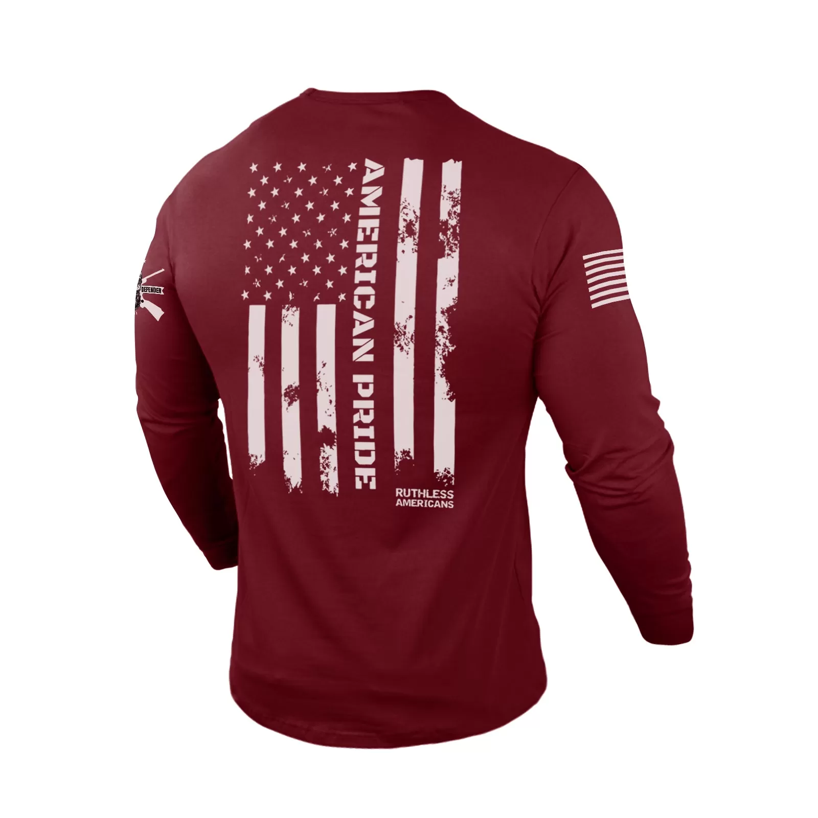 AMERICAN PRIDE 100% COTTON GRAPHIC LONG SLEEVE T-SHIRT