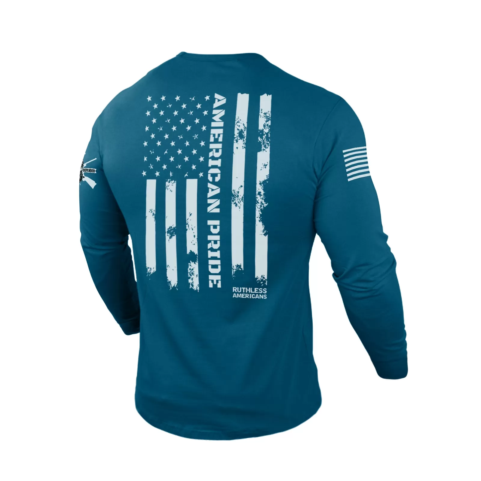 AMERICAN PRIDE 100% COTTON GRAPHIC LONG SLEEVE T-SHIRT