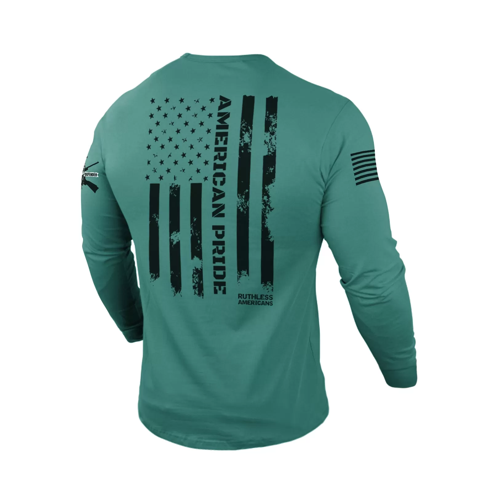 AMERICAN PRIDE 100% COTTON GRAPHIC LONG SLEEVE T-SHIRT