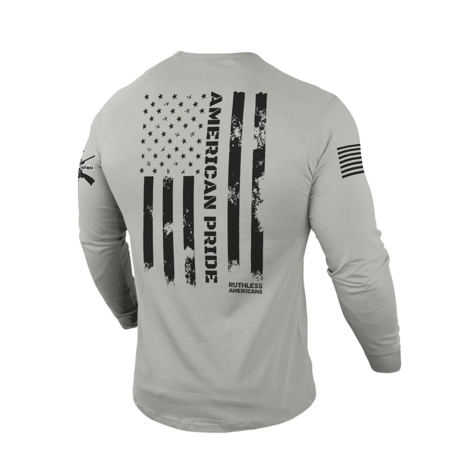 AMERICAN PRIDE 100% COTTON GRAPHIC LONG SLEEVE T-SHIRT