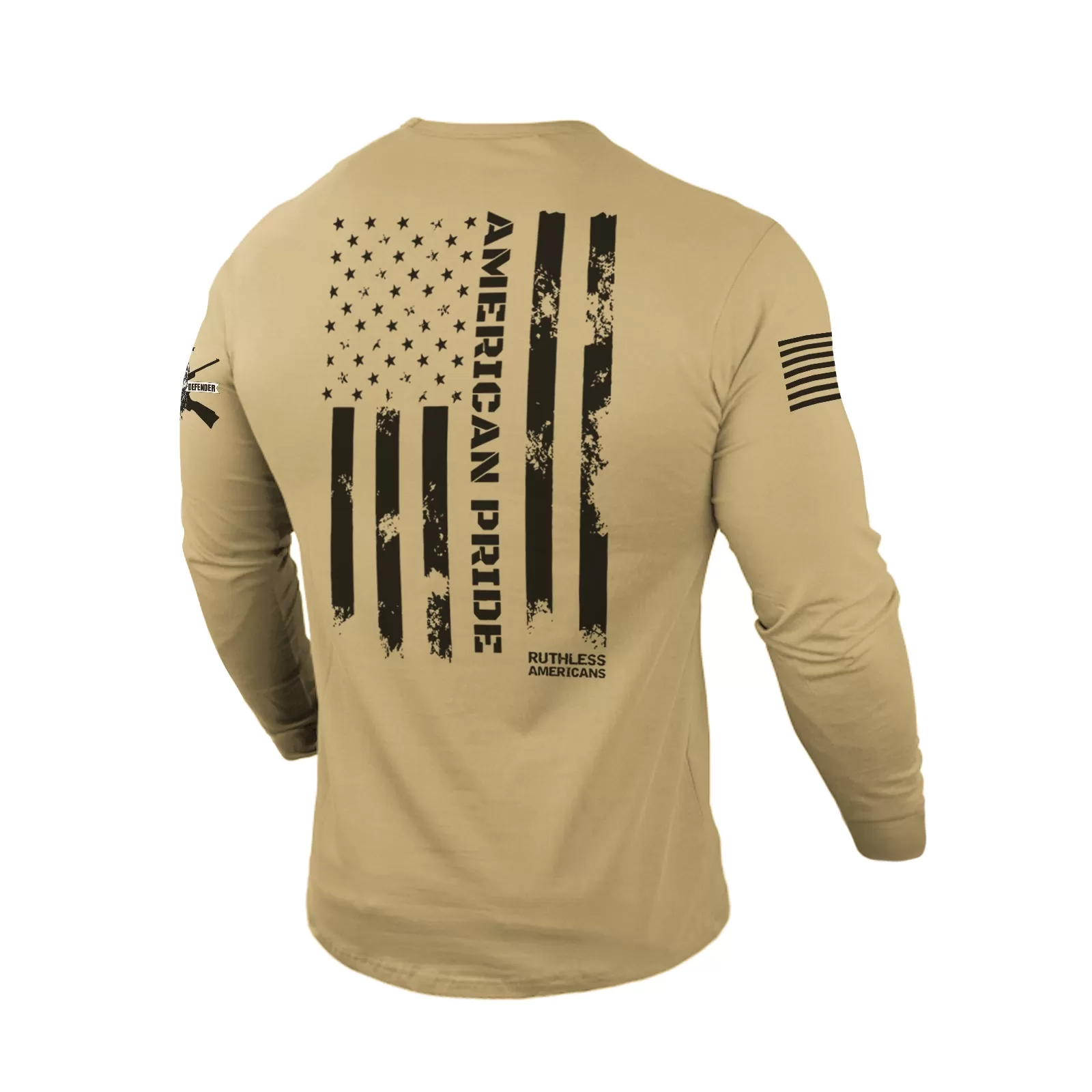 AMERICAN PRIDE 100% COTTON GRAPHIC LONG SLEEVE T-SHIRT