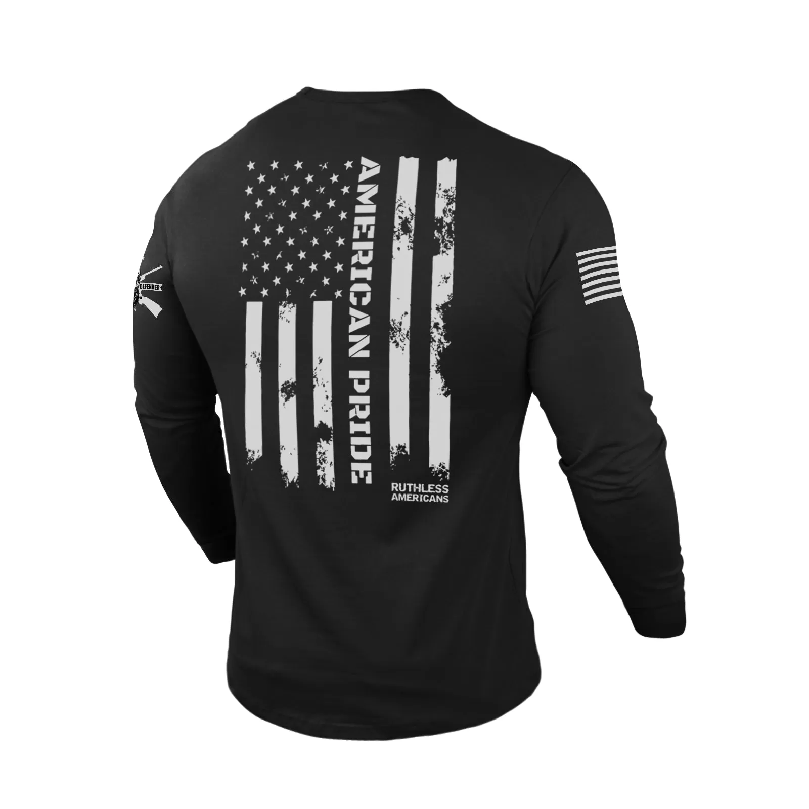 AMERICAN PRIDE 100% COTTON GRAPHIC LONG SLEEVE T-SHIRT