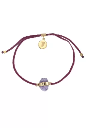 Amethyst Crystal Bracelet | Burgundy - Gold