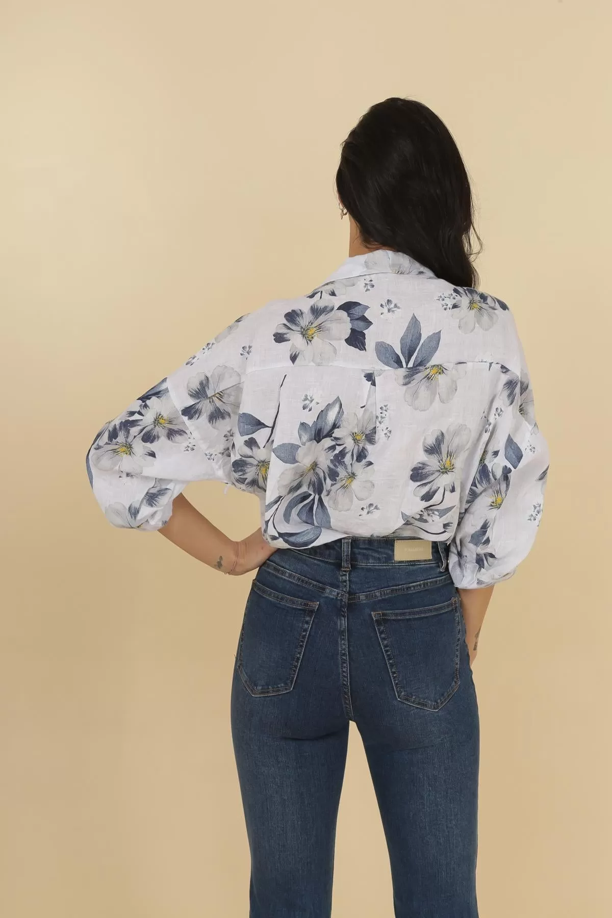 Anne   Kate Italian Belluno Floral Linen Shirt