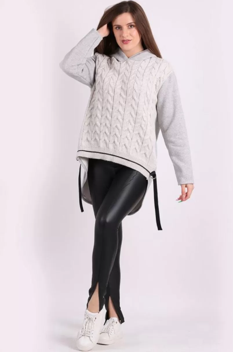 Anne   Kate Italian Cable Knit Hoddie