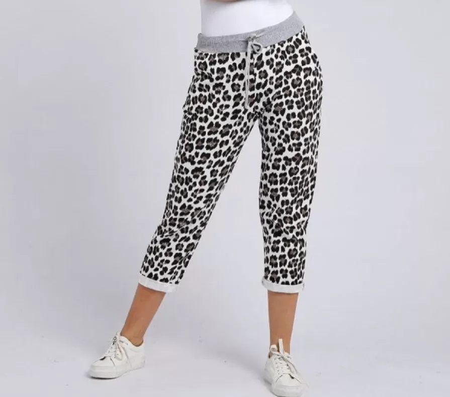 Anne   Kate Italian Leopard Print Pant White 14-18