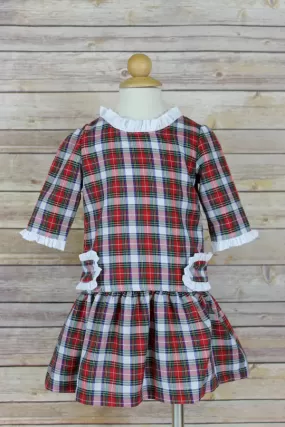 Anvy - Red & White Plaid Jenny Drop waist Dress