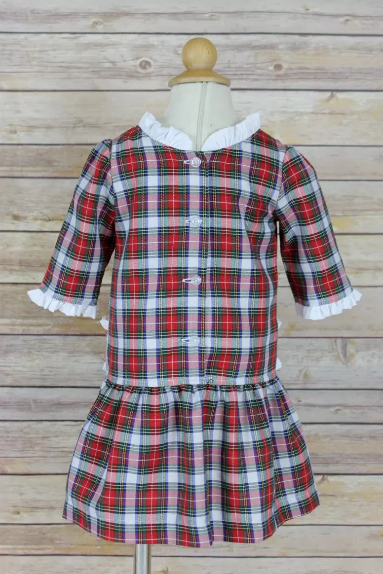 Anvy - Red & White Plaid Jenny Drop waist Dress