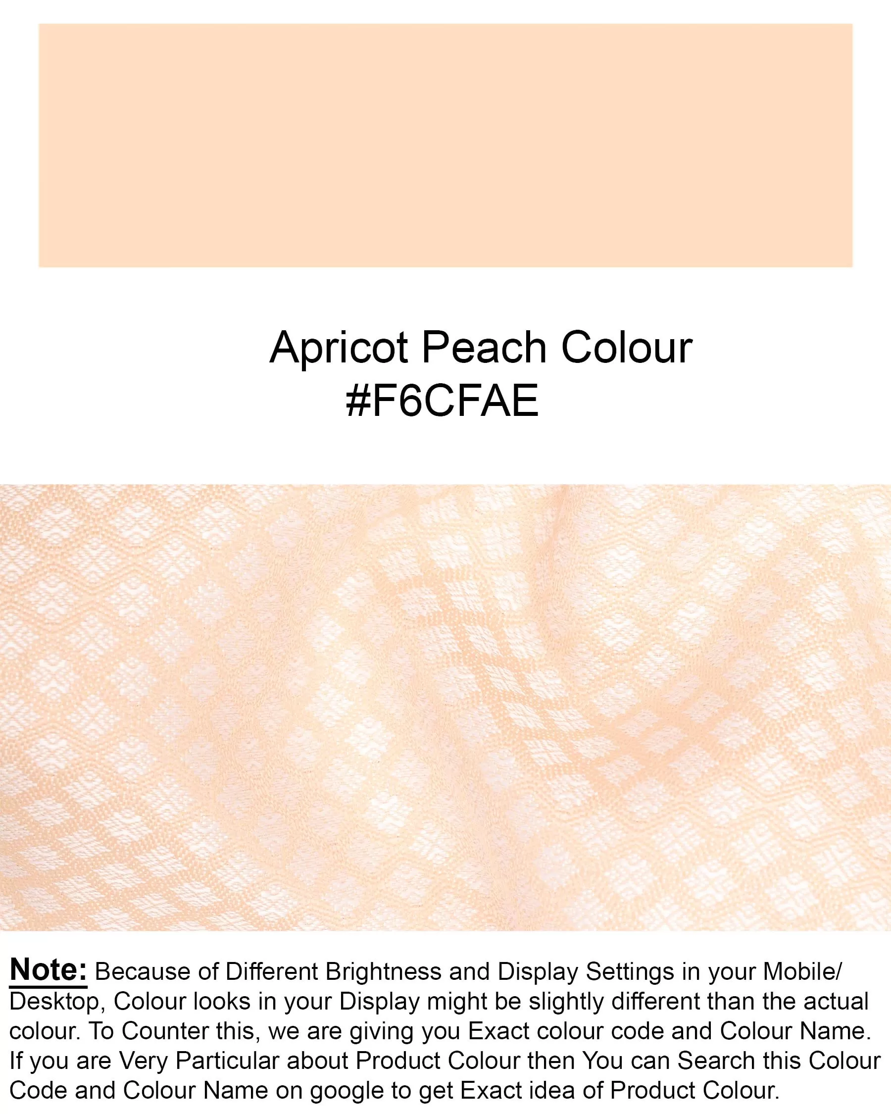 Apricot Peach Textured Bandhgala Designer Suit