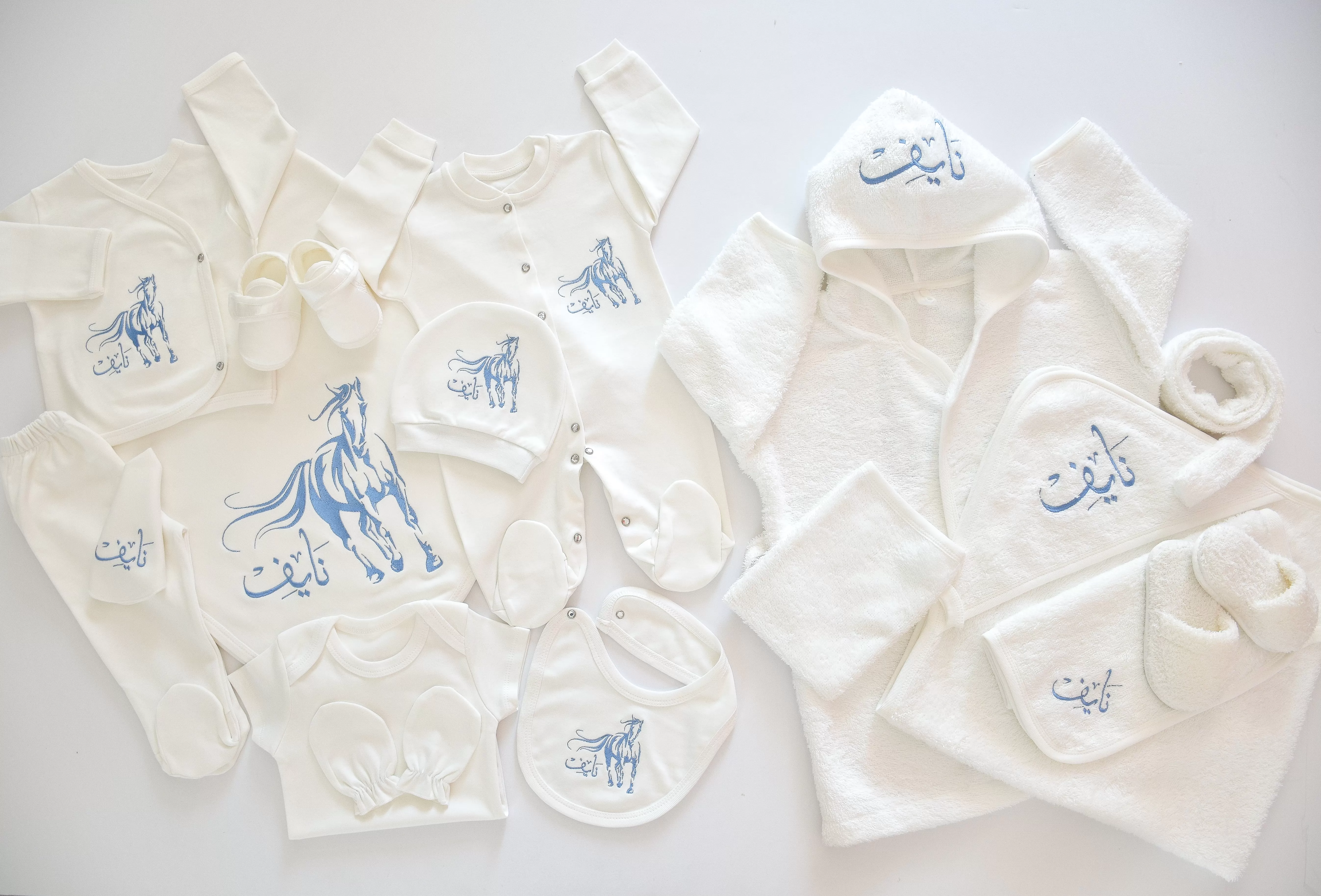 Arabian Horse Baby Boy Coming Home Embroidered Complete Set