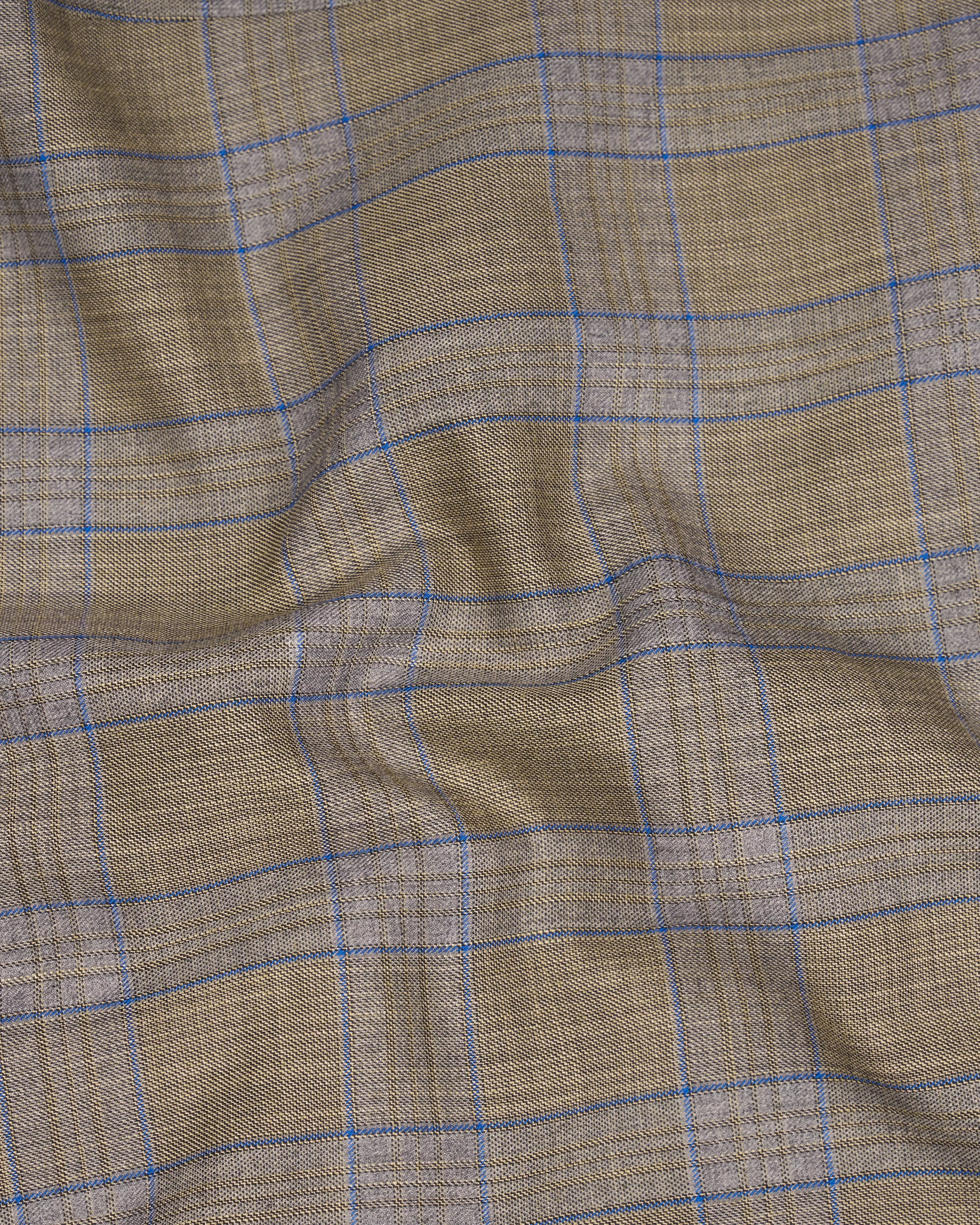 Arrowtown Brown with Azure Blue Plaid Waistcoat