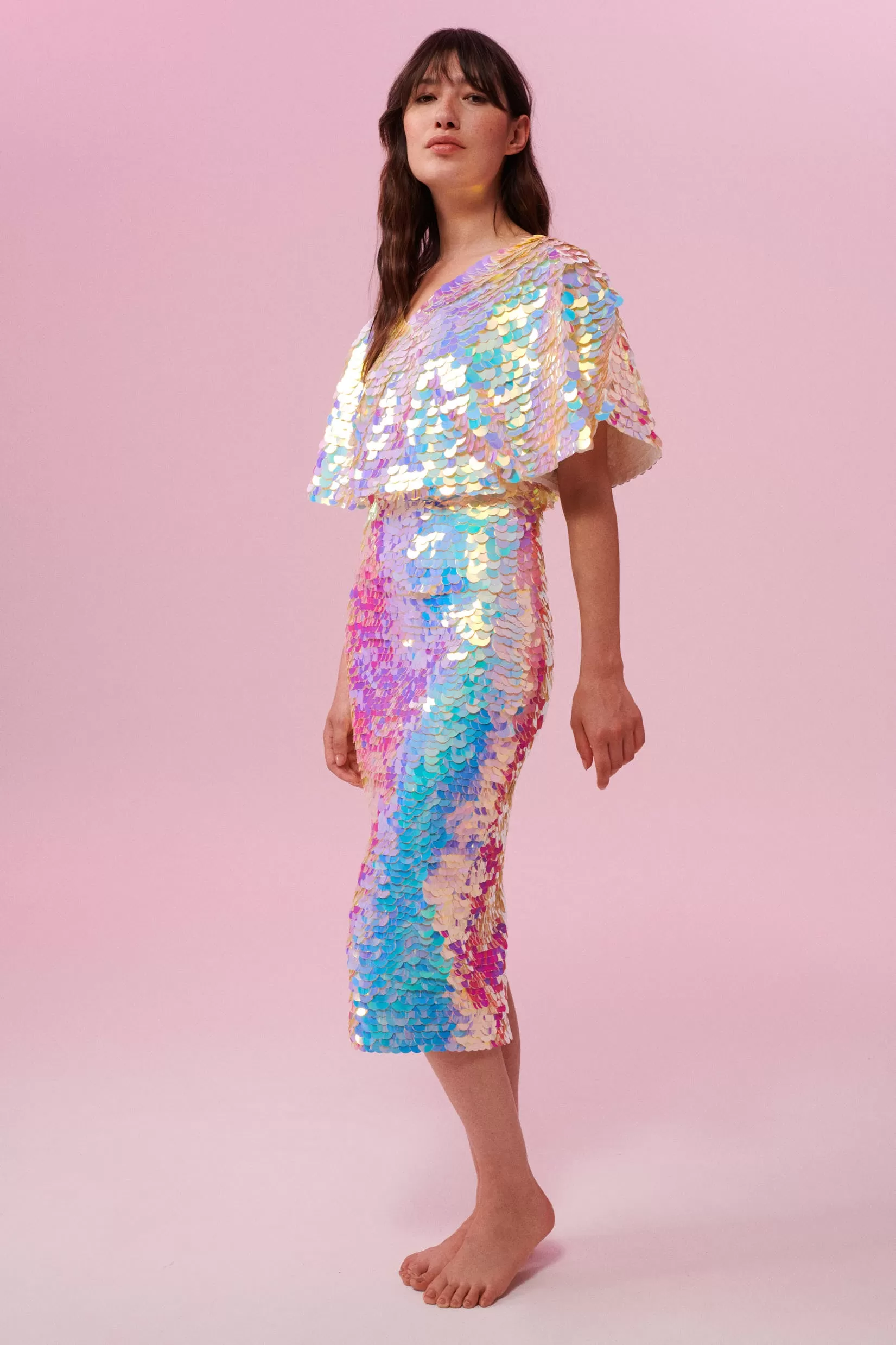 AUDREY SEQUIN SKIRT - OPAL