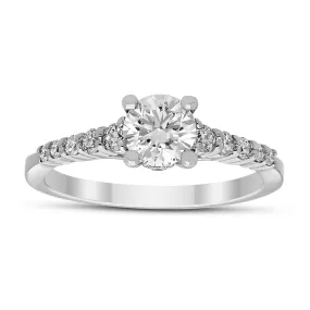 Autre - 14k White Gold 1.00ct Lab Grown Round Diamond Engagement Ring