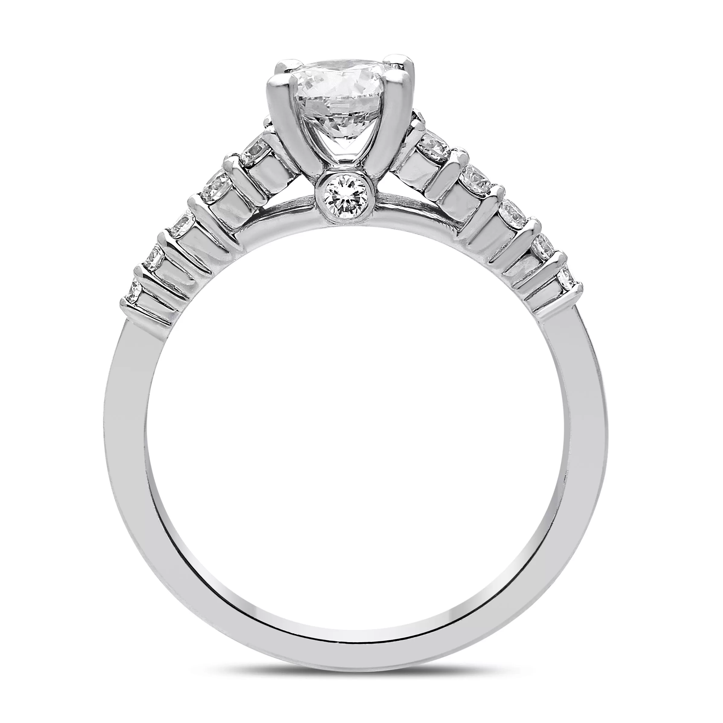 Autre - 14k White Gold 1.00ct Lab Grown Round Diamond Engagement Ring