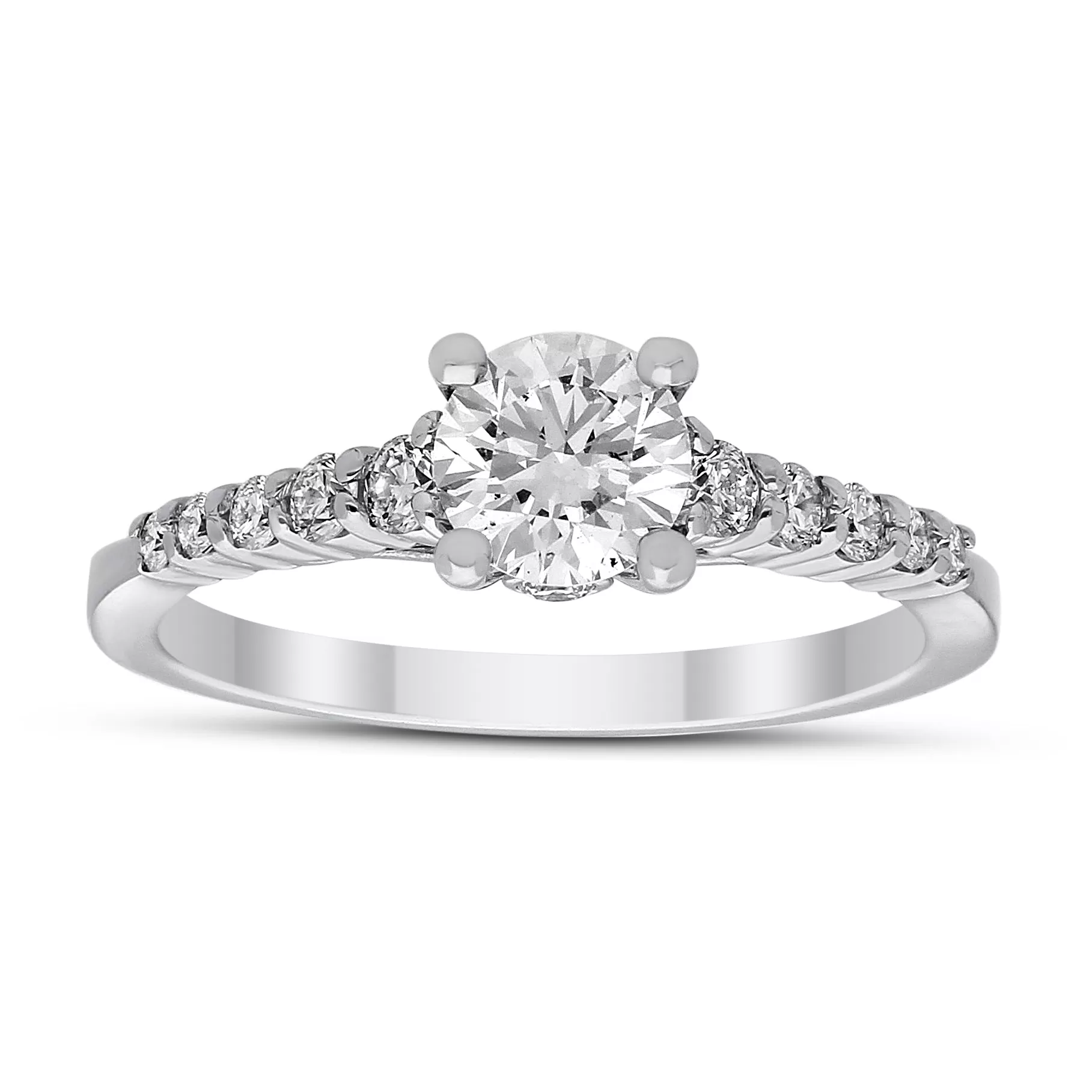 Autre - 14k White Gold 1.00ct Lab Grown Round Diamond Engagement Ring