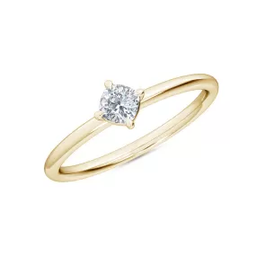 AUTRE - 14K Yellow Gold 0.25ct Lab Grown Cushion Diamond Solitaire Ring