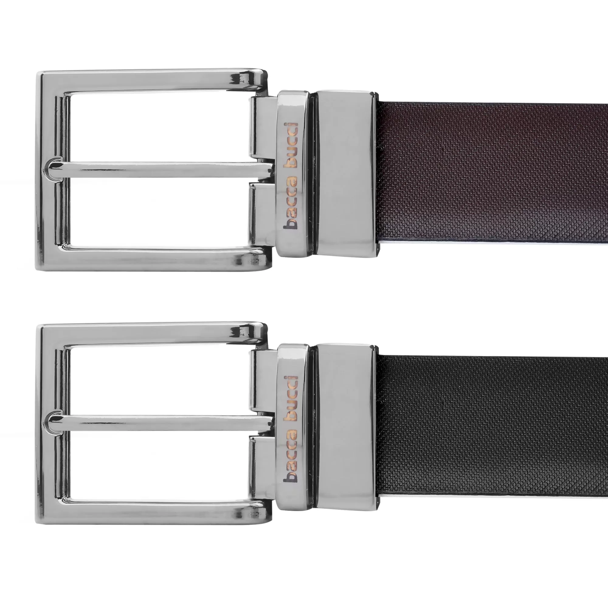 Bacca Bucci 35  MM Nickle  Free Reversible-Clamp Belt-Buckle with Branding (Buckle only)