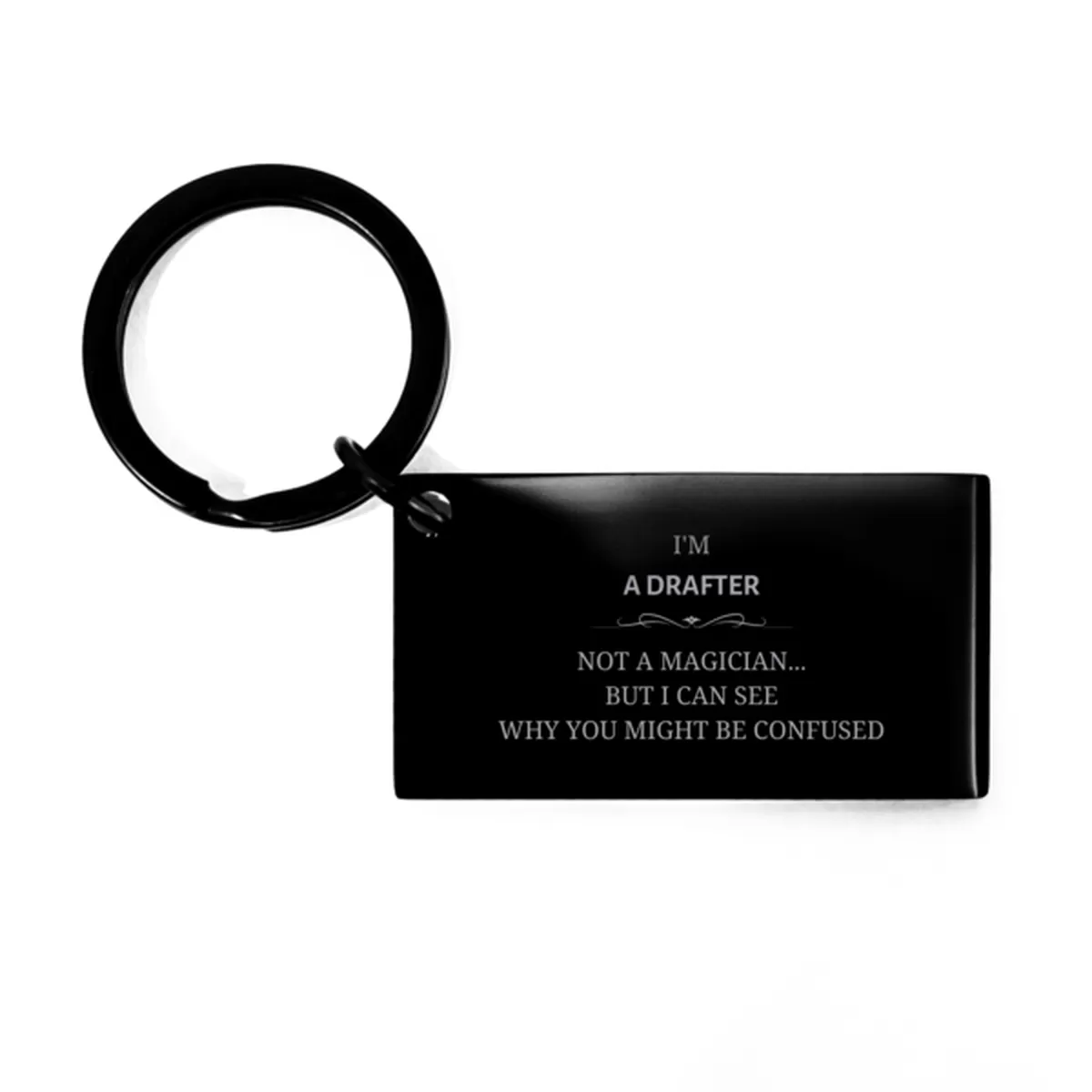 Badass Drafter Gifts, I'm Historian not a magician, Sarcastic Keychain for Drafter Birthday Christmas for  Men, Women, Friends, Coworkers