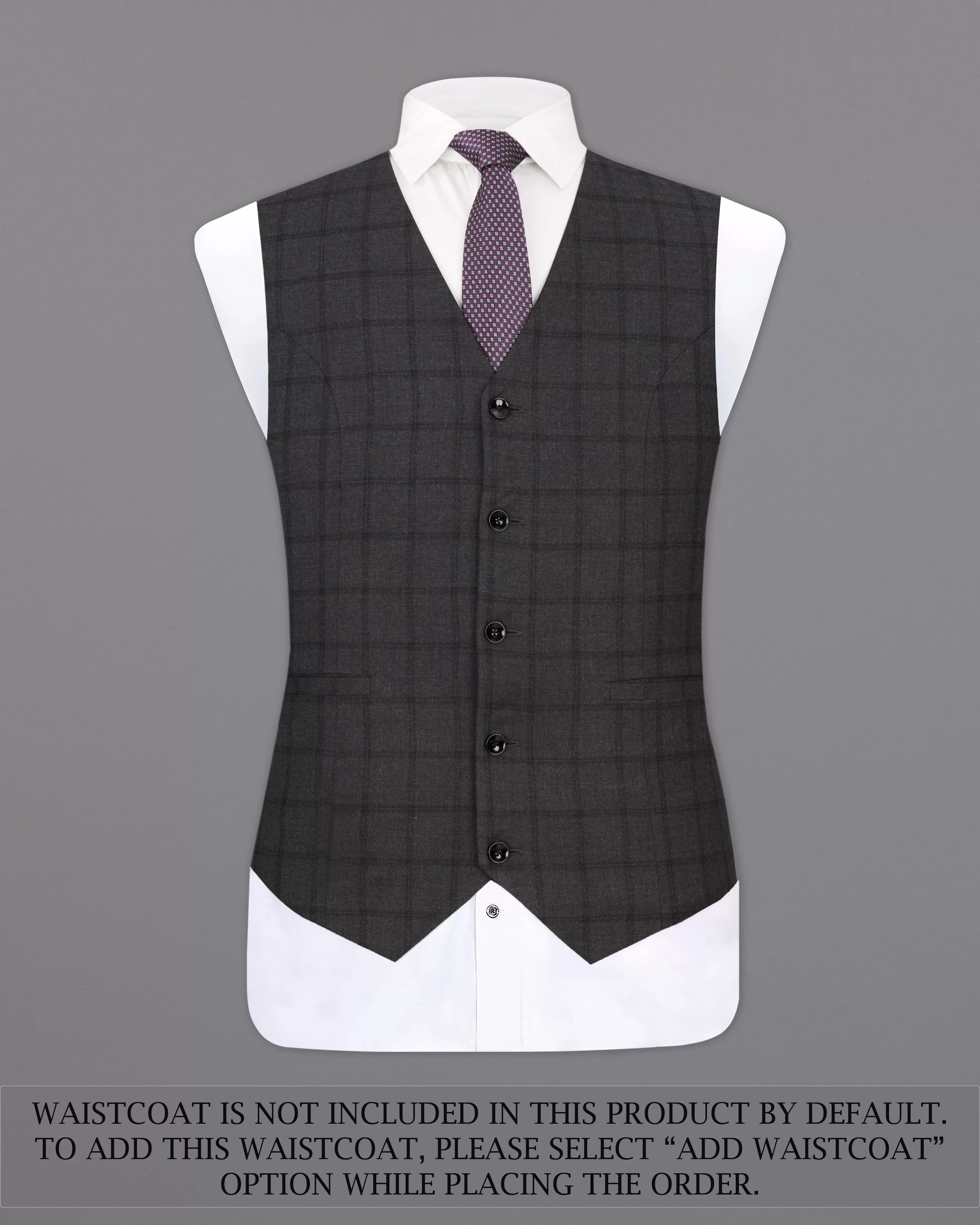 Baltic Black Windowpane Single Breasted Suit