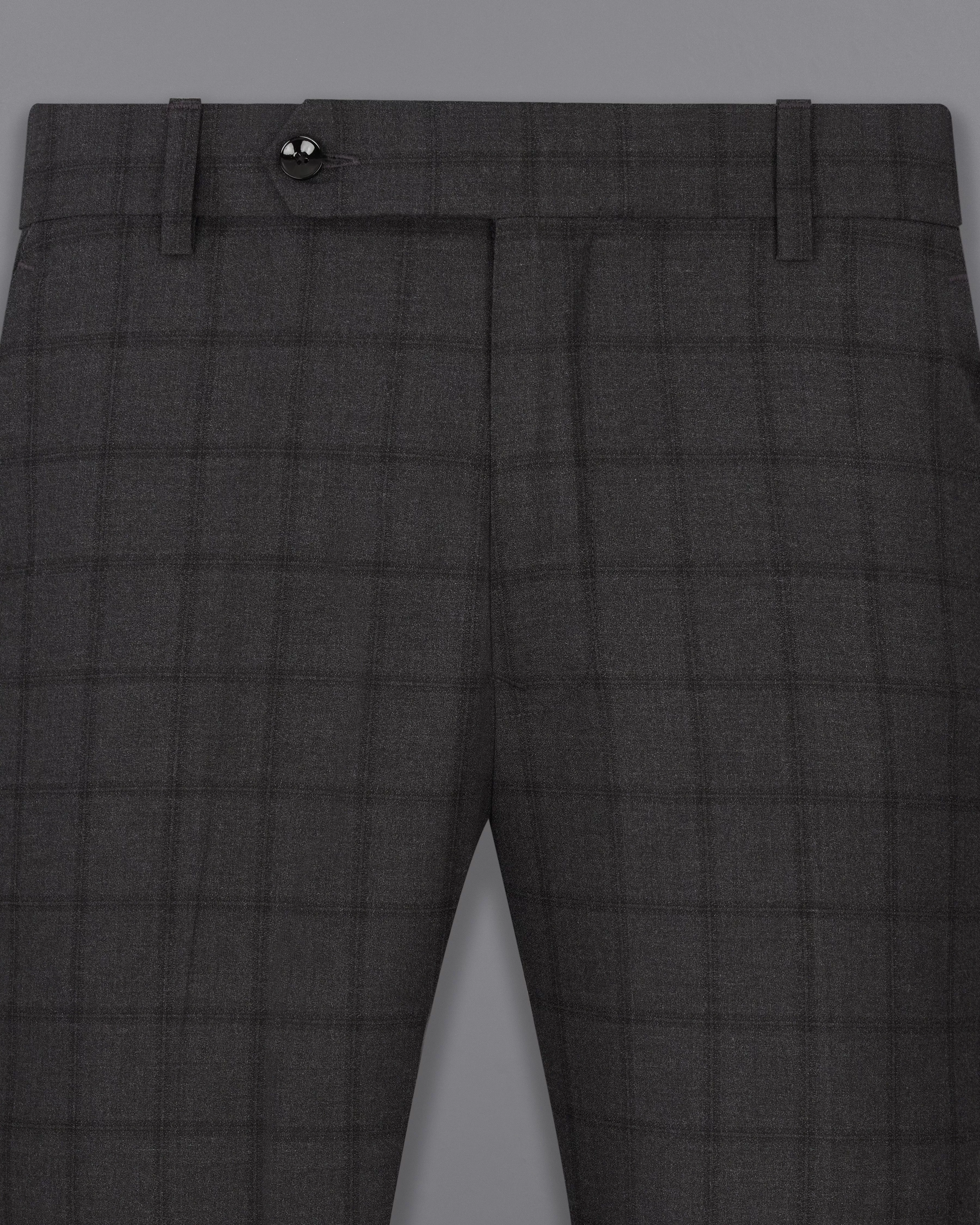 Baltic Black Windowpane Single Breasted Suit