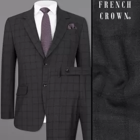 Baltic Black Windowpane Single Breasted Suit