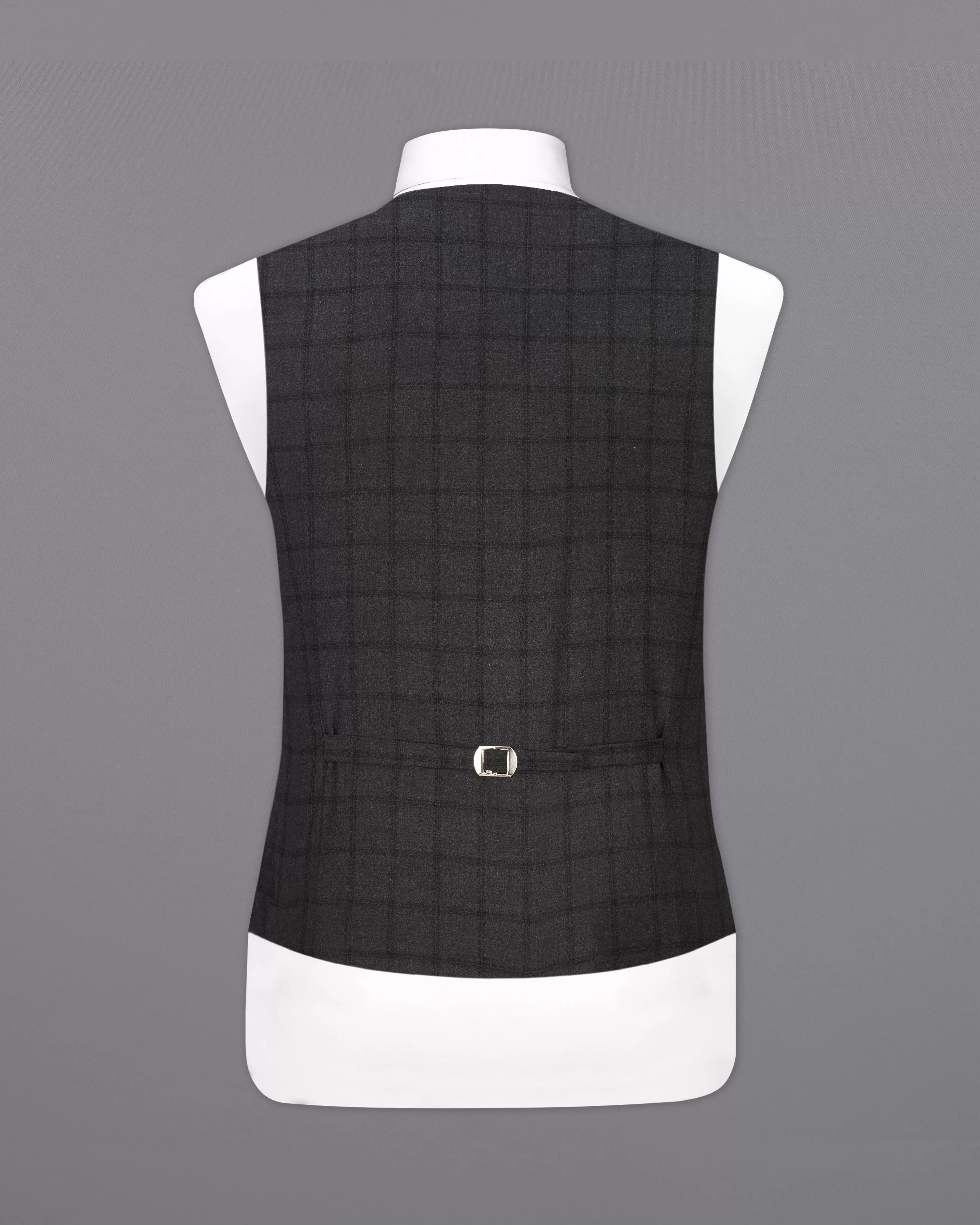 Baltic Black Windowpane Waistcoat