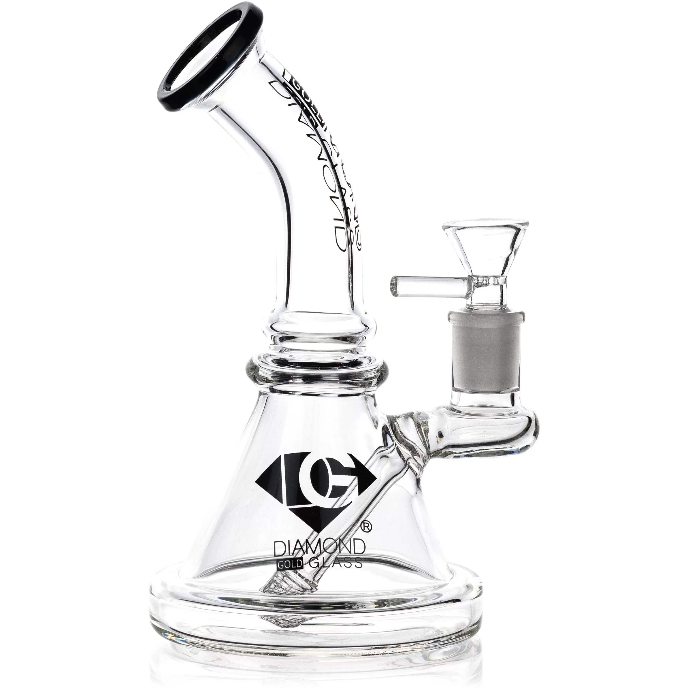 Banger Hanger Curved Mouthpiece Rig, by Diamond Glass (free banger included)