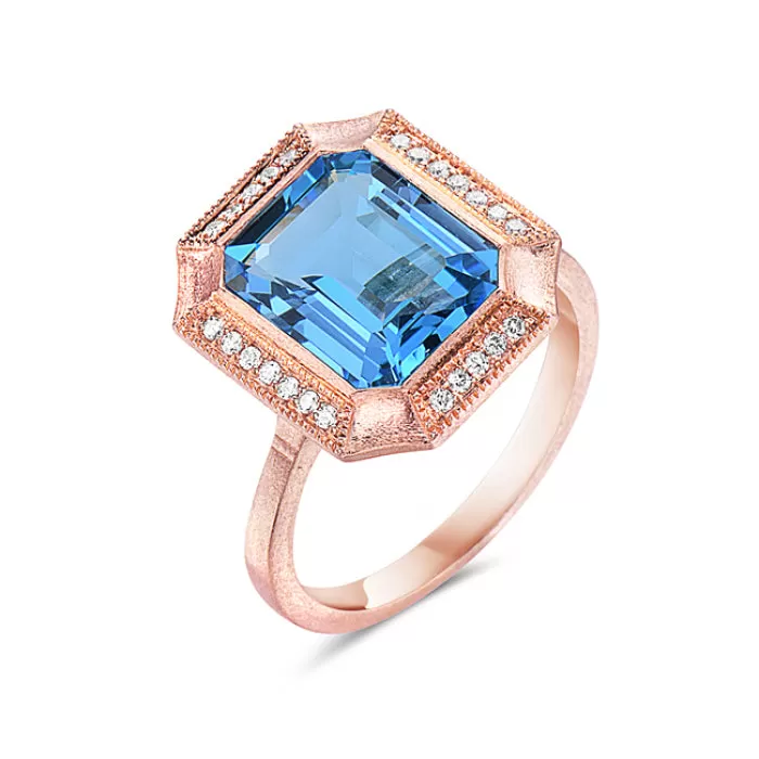 Bassali Rose Gold and Topaz Ring