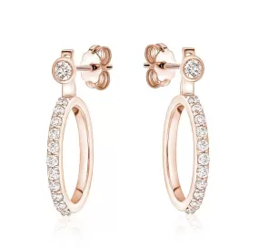 Bezel Stud Diamond Jacket Hoops